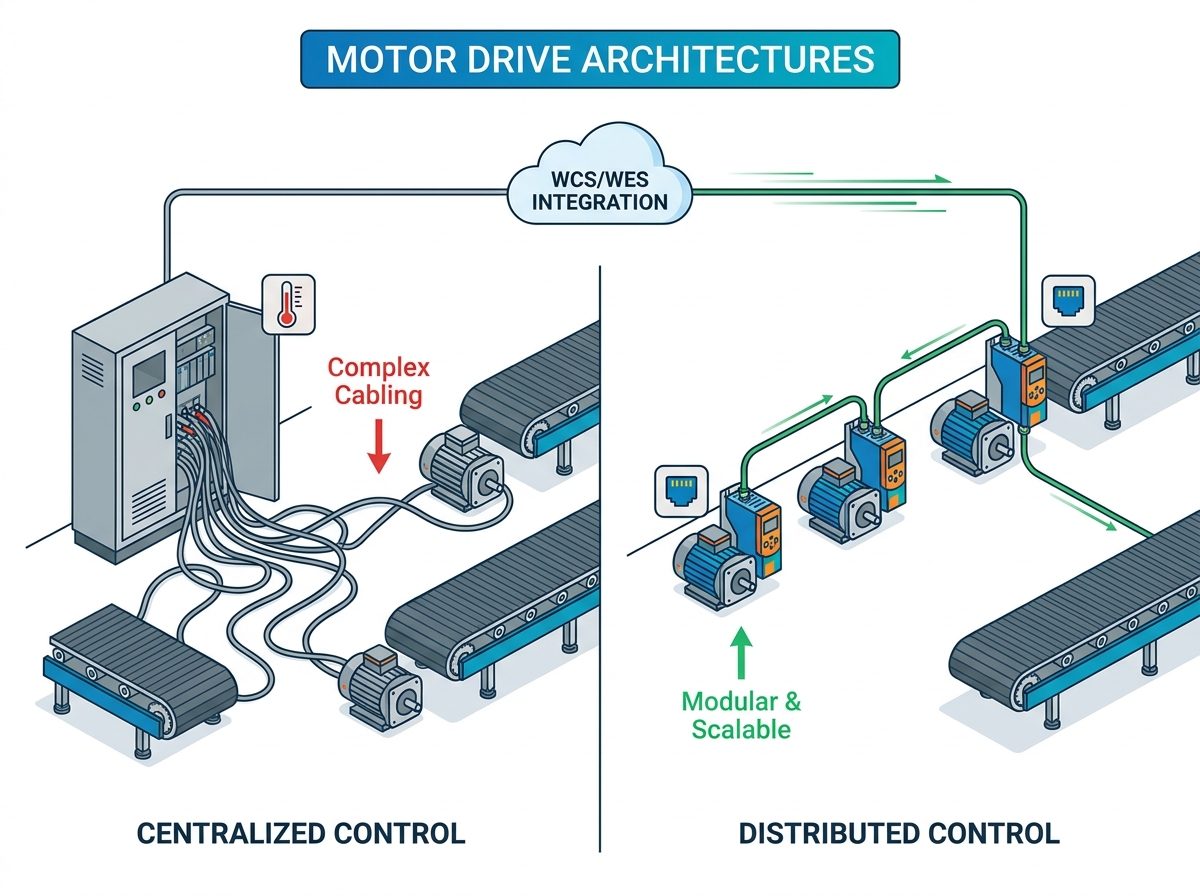 Industrielle Kommunikation in Motorantrieben f&uuml;r Sortiersysteme